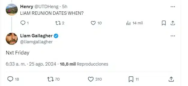 El anuncio de la gira de reunión de Oasis parece ser inminente 4 liam oasis x jpg