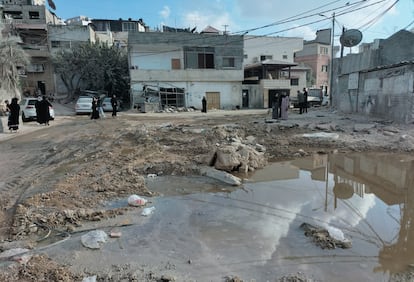 El campamento de refugiados de Nur Al Shams, en la ciudad cisjordana de Tulkarem, tras la retirada de las tropas israelíes, este sábado.