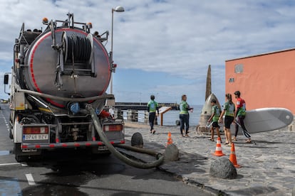 Trabajos de alcantarillado en El Médano, el día 6. 