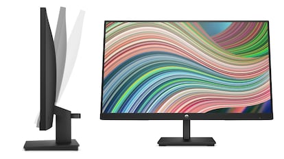 La base de este monitor para PC de la marca HP puede inclinarse tanto hacia delante como hacia atrás.