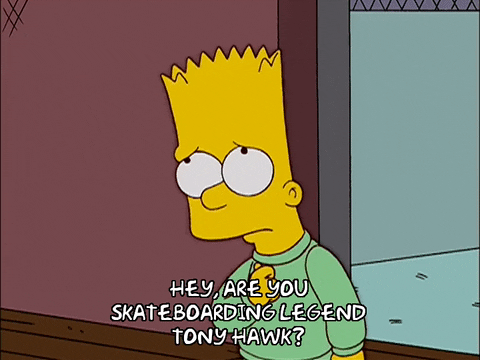 Bart conociendo a una de las más grandes leyendas del skate Tony Hawk.- Blog Hola Telcel 