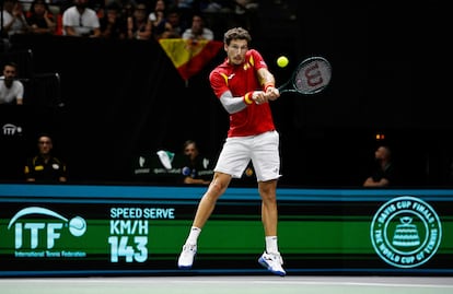 Carreño, durante el partido contra Thompson.