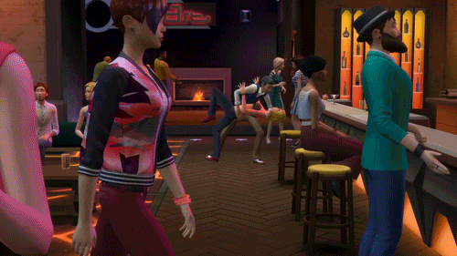 pareja besándose en una escena de Los Sims Una pareja besándose apasionadamente en el mundo virtual de Los Sims antes del estreno de su nueva película.- Blog Hola Telcel