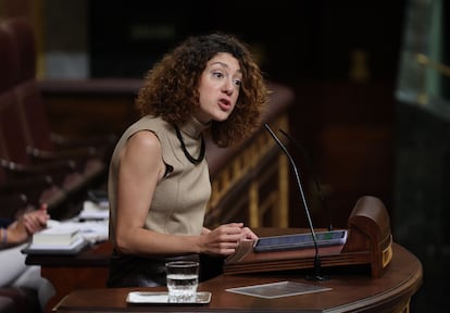 La diputada de Sumar Aina Vidal, durante su intervención en la Cámara baja.