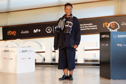 La actriz Marianne Jean-Baptiste, protagonista de 'Mi única familia', de Mike Leigh, en San Sebastián.
