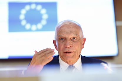 El alto representante para la Política Exterior de la Unión Europea, Josep Borrell, este viernes en Madrid.