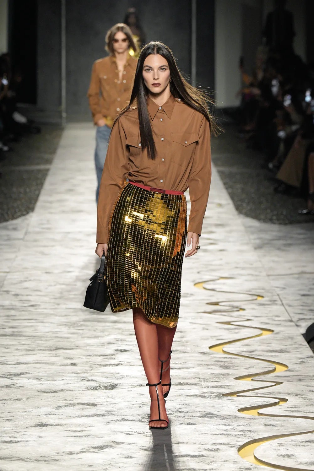 Image may contain Adult Person Fashion Accessories Bag Handbag and Runway