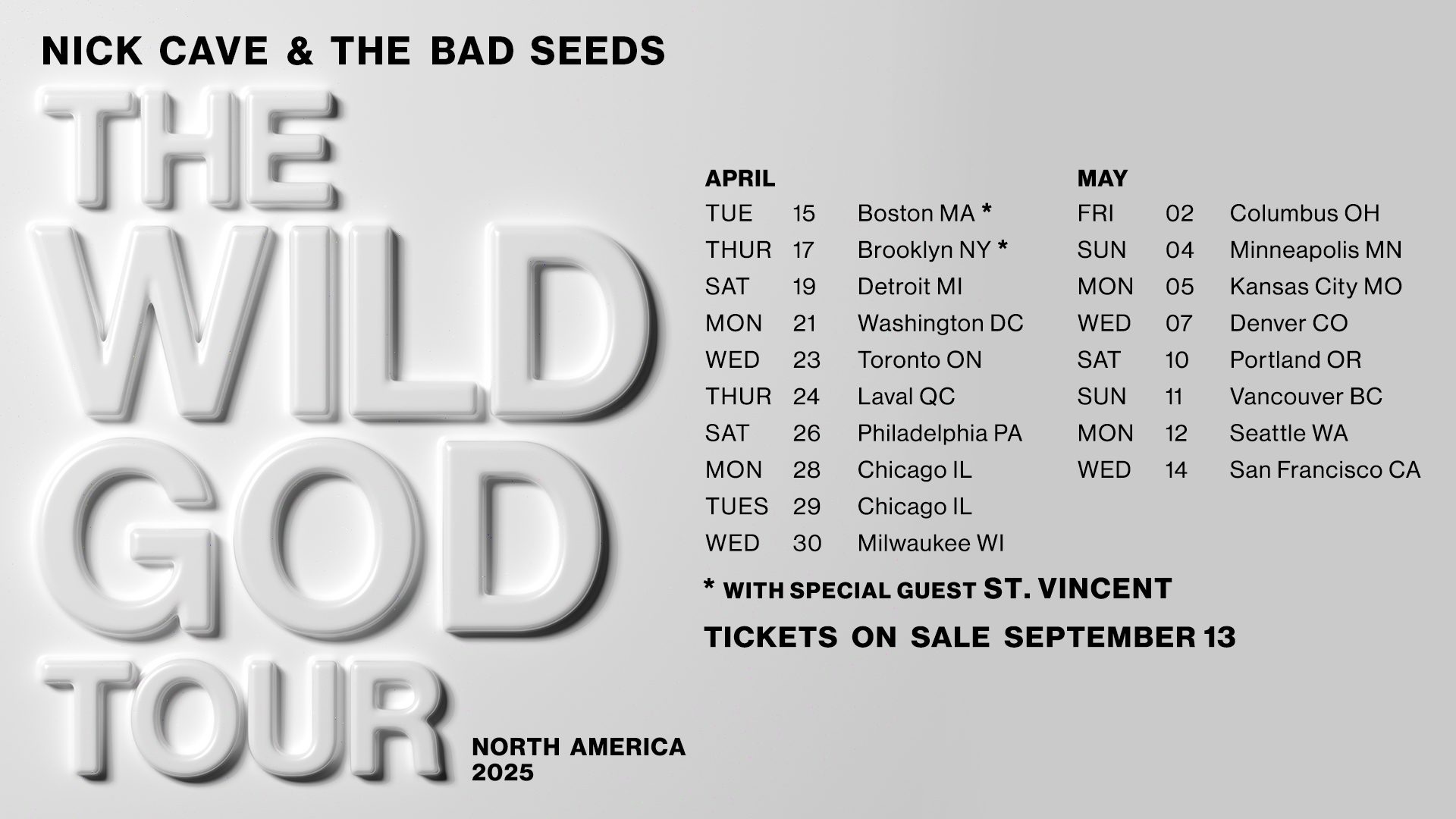 Nick Cave & The Bad Seeds Announce Spring 2025 North American Tour Dates -  mxdwn Music