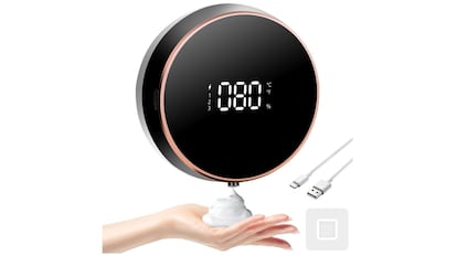 Este modelo de dispensador de jabón automático funciona con tecnología de tipo infrarrojos.