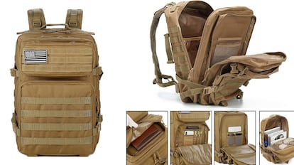 Este modelo de mochila militar para senderismo está fabricada en un tipo de poliester muy duradero.
