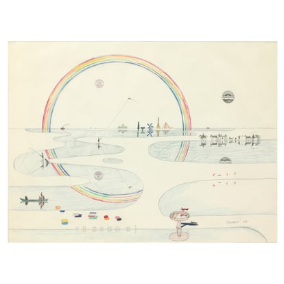 Saul Steinberg. 'Rainbow Reflected' (Arcoíris reflejado), 1974 . Centre Pompidou, París.