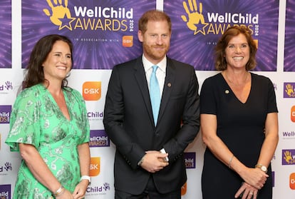 El príncipe Enrique en la ceremonia de los Premios Wellchild en Londres, Inglaterra, el 30 de septiembre de 2024.