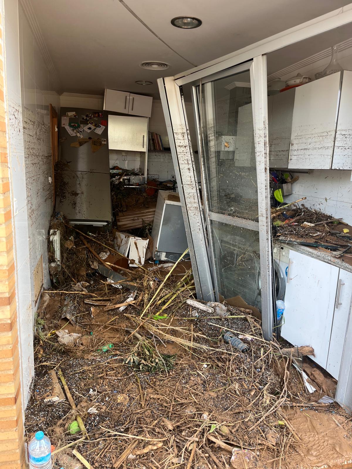 Estado en el que quedó la cocina de la vivienda de Torres.