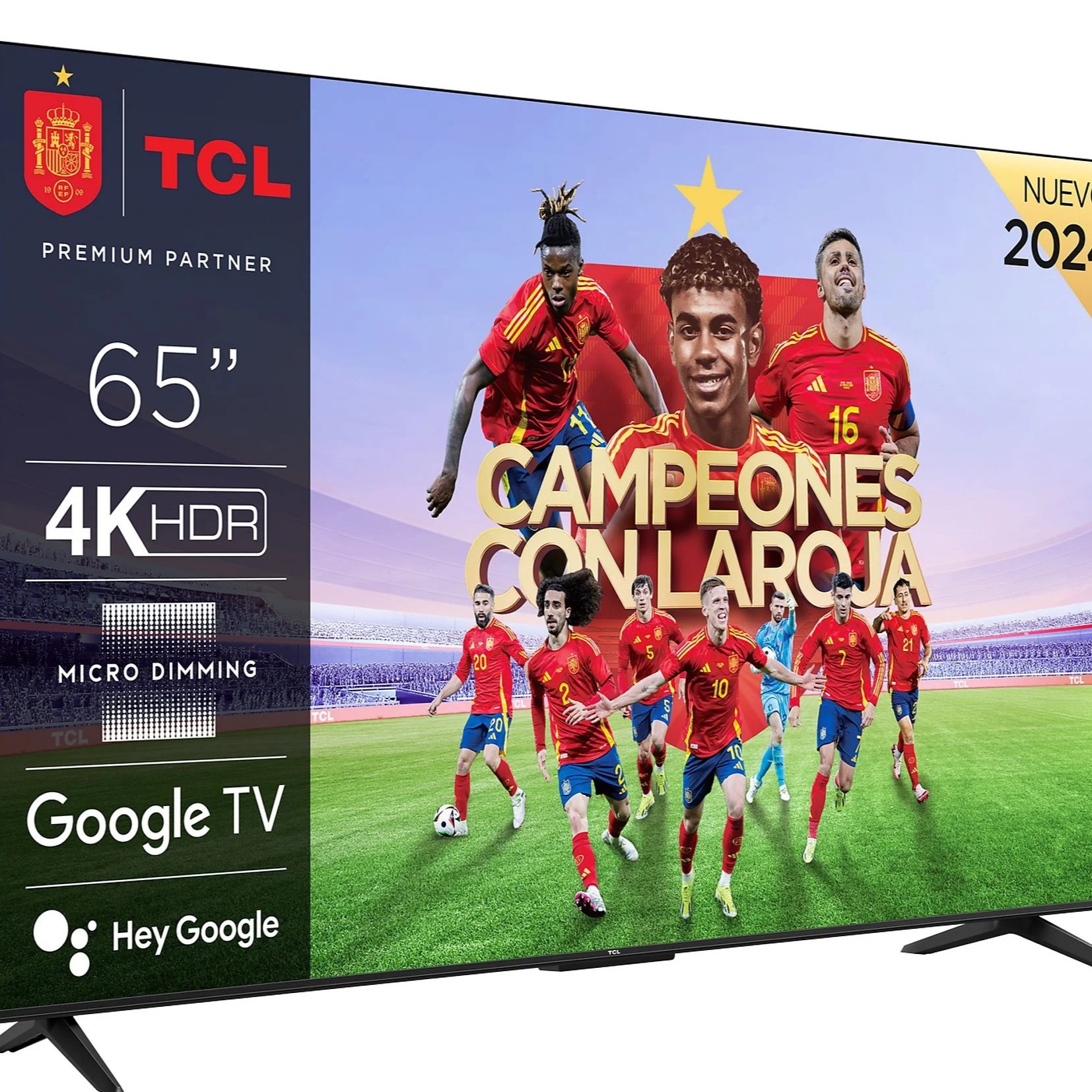 TV LED 65" - TCL 65P655, UHD 4K, Quad Core, Smart TV, Google TV, HDR, Brushed titanium metal front