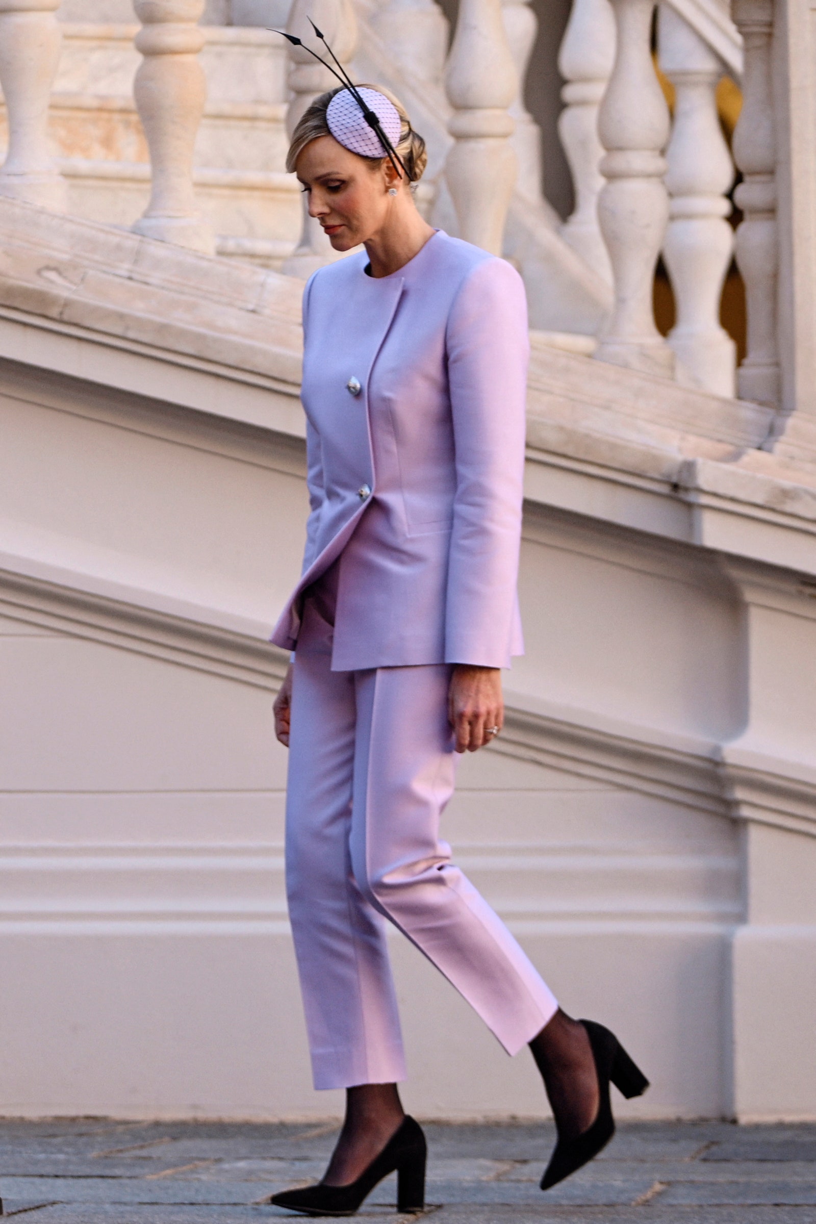 Princess Charlene of Monaco attends a ceremony marking 'National Day in Monaco' also known as ' The Sovereign Prince's...