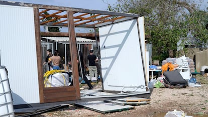 El refugio Modepran en Carlet luego de las lluvias.