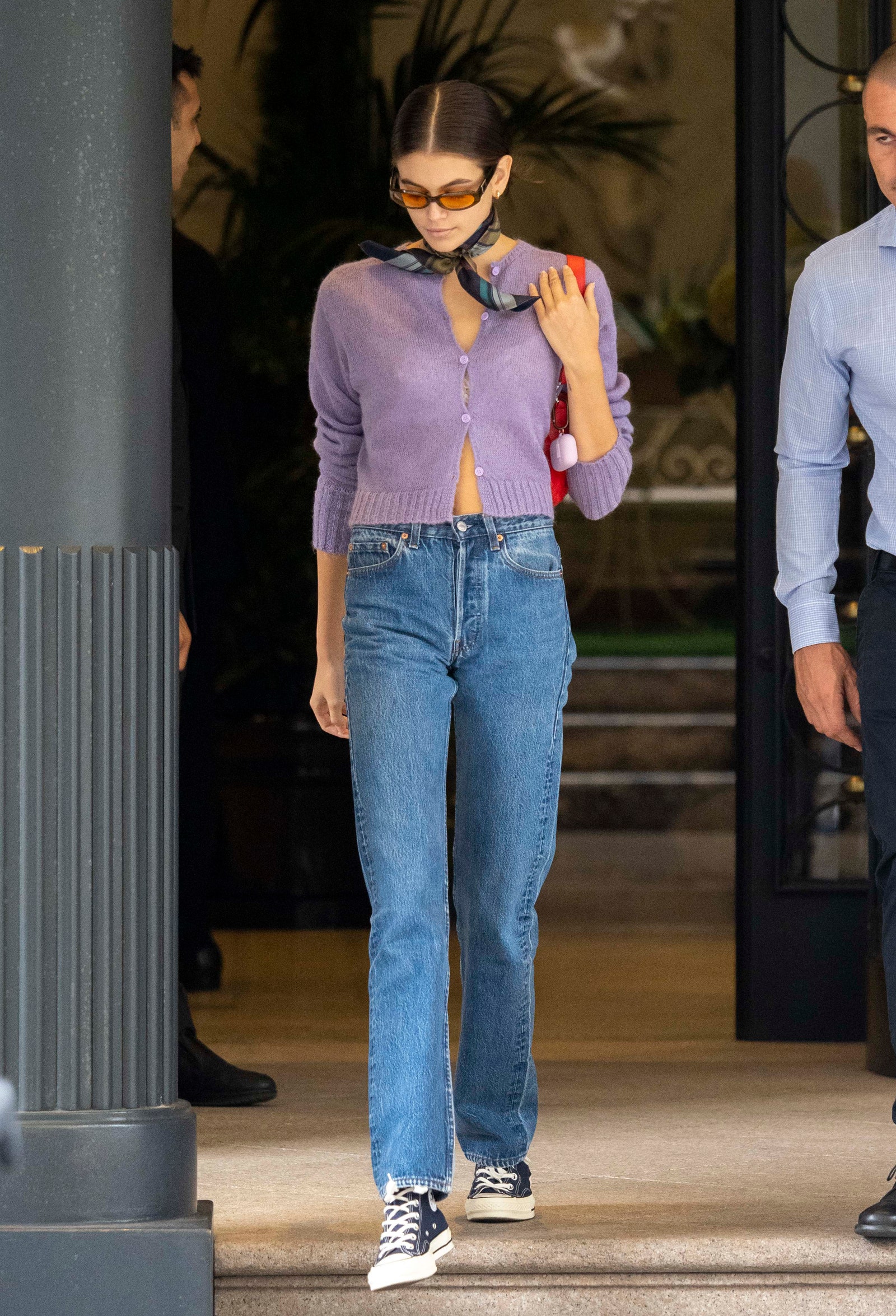 MILAN ITALY  SEPTEMBER 18 Kaia Gerber is seen during the Milan Fashion Week SpringSummer 2020 on September 18 2019 in...