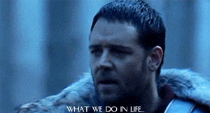 Russell Crowe en una de las escenas de Gladiador Russell Crowe diciendo que las películas de Gladiador al igual que nuestros actos resuenan en la eternidad.- Blog Hola Telcel