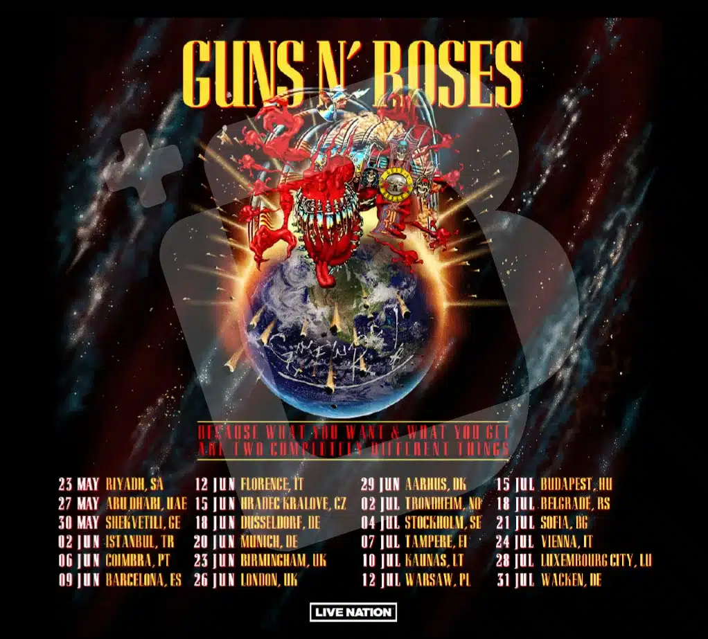 Guns N' Roses tocará en Barcelona en junio de 2025 dentro de su gira por Europa 4 guns n roses europa 2025 jpg
