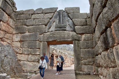 La puerta de los Leones, en Micenas.