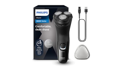 regalos para navidad económicos: afeitadora eléctrica Philips para usar sobre piel seca o mojada.