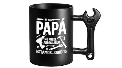 cosas para regalar a tu padre: taza de gran capacidad con mango de diseño especial.