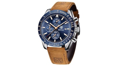 regalos para padres: reloj clásico con cronógrafo para hombre.