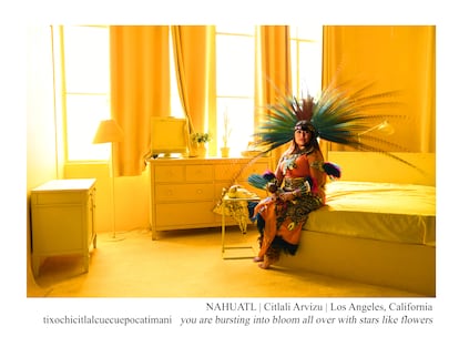 Citlali Arvizu, hablante de nahuatl, el idioma azteca con mayor supervivencia gracias a sus 1,5 millones de hablantes, fotografiada en Los Ángeles, California.