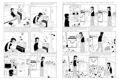 Interiores claustrofóbicos como retrato de una adicción. Ilustraciones: Julia Wertz.