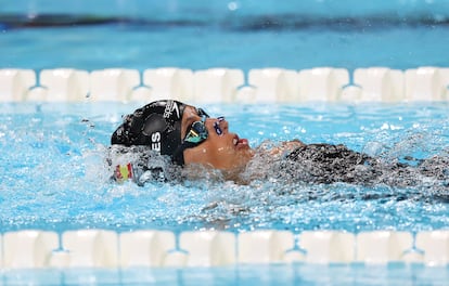 Teresa Perales, en la final de los 50m espalda en categoría S2 el 31 de agosto en Nanterre (Francia) en los Juegos Paralímpicos.