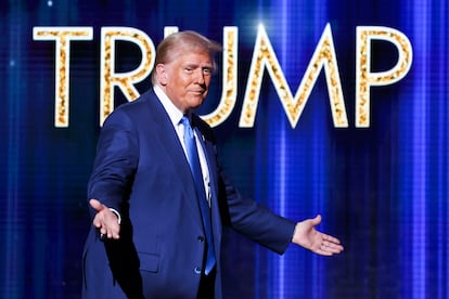 Donald Trump, este jueves, en una entrega de premios de la Fox en Greenvale (Nueva York).