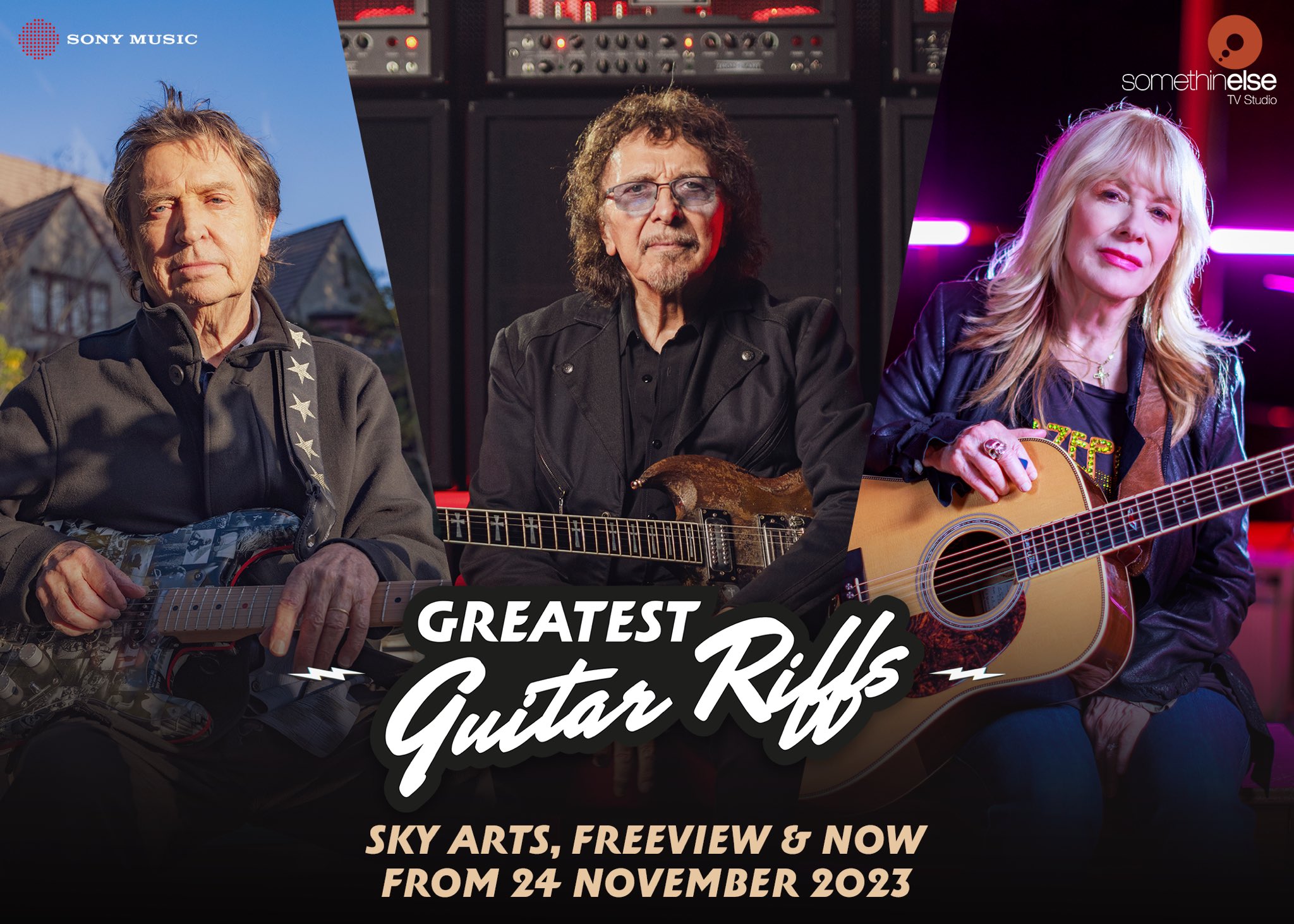 Dave Davies on X: "Dave's in episode 1 of Greatest Guitar Riffs hosted by @tonyiommi It airs in the UK on Sky Arts, Freeview & NOW from 24 November - Friday! #GreatestGuitarRiffs #