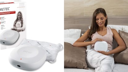 Calefactor eléctrico con cable de alimentación incluido para calentar la cama de manera eficiente.