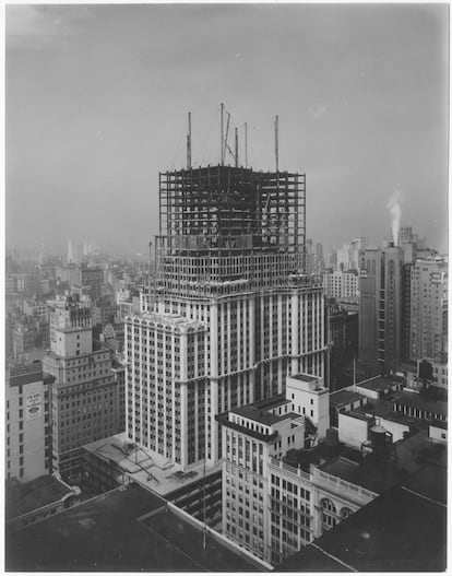 Construcción del Empire State Building, en Nueva York, en 1929. 