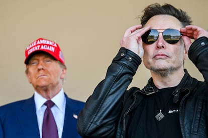 Donald Trump y Elon Musk, el pasado noviembre durante el lanzamiento de un cohete de SpaceX, empresa
propiedad de Musk.
