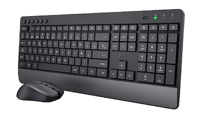 combo de teclado y ratón inalámbricos de diseño antisalpicaduras.