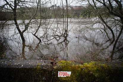 Subida del cauce del Río Miño este martes a su paso por la ciudad de Lugo. 