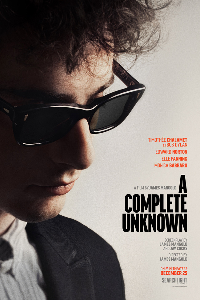A COMPLETE UNKNOWN Starring Timothée Chalamet | Poster and Official ...
