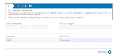 El portal de Consulta del Registro de Edificios y Construcciones del Ayuntamiento de Madrid.