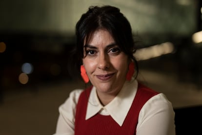 Milagros Miceli, antes de intervenir en las III Jornadas sobre pensar la justicia digital global, celebradas en Barcelona.