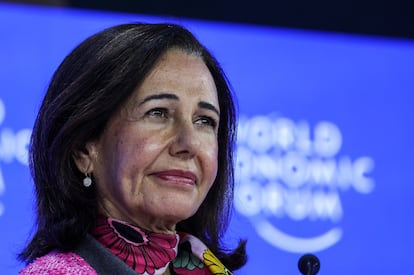 Ana Patricia Botin, presidenta del Banco Santander, este jueves en Davos.
