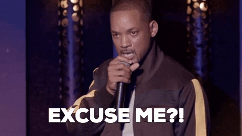 Will Smith diciendo ¿disculpé? durante un stand up.- Blog Hola Telcel Will Smith sorprendido por no haber protagonizado Matrix en el pasado ya que era la primera opción de las directoras.- Blog Hola Telcel