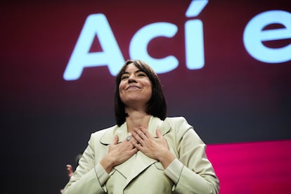 La secretaria general del PSPV-PSOE y ministra de Ciencia, Innovación y Universidades, Diana Morant, durante la clausura del congreso del PSPV-PSOE.