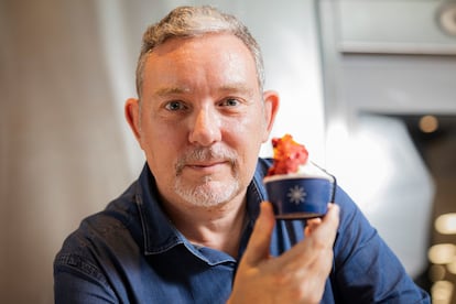 Albert Adrià, en la heladería Gelato Collection, en la Rambla de Barcelona.