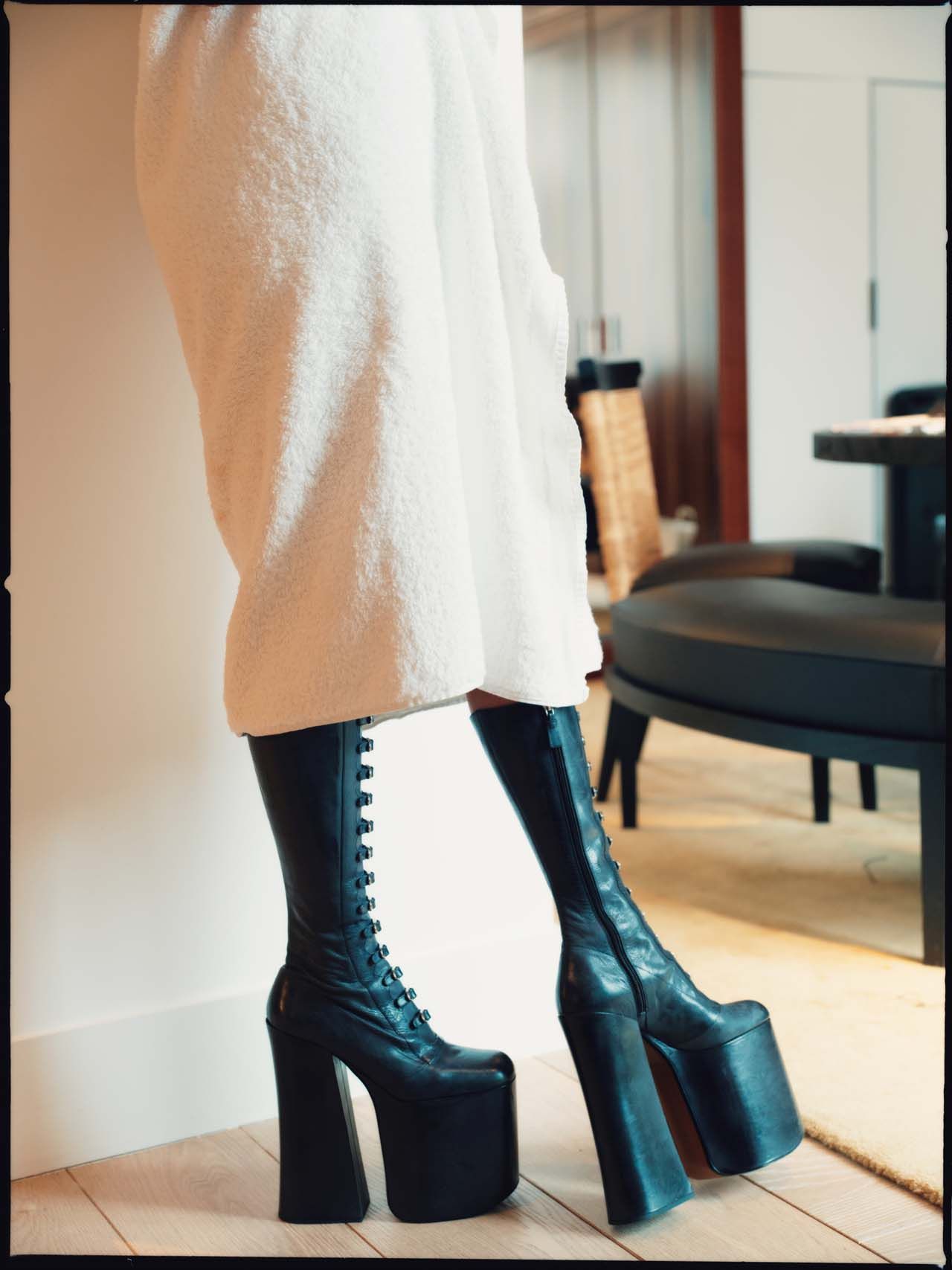 Image may contain Clothing Footwear Shoe High Heel Adult Person Chair and Furniture