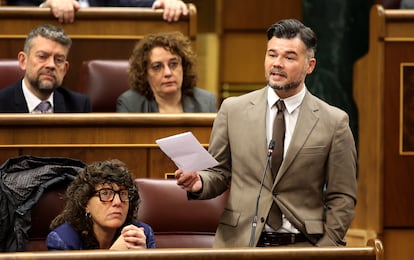 Gabriel Rufián, portavoz de ERC en el Congreso, este miércoles.