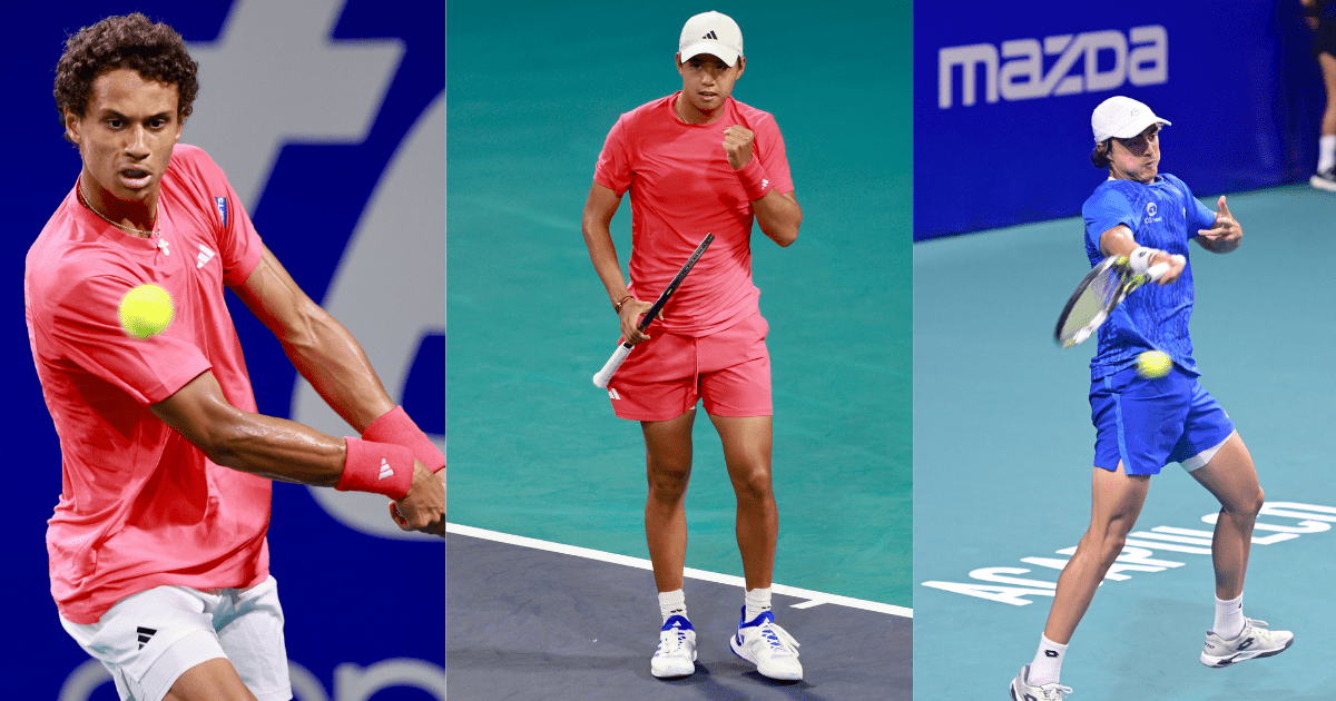 Gabriel Diallo, Learner Tien y Adam Walton en el Abierto Mexicano Telcel.- Blog Hola Telcel 