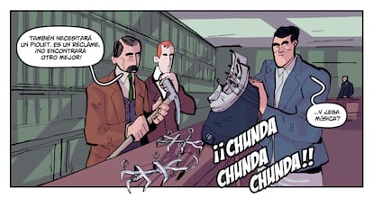 Andrés Espinosa, escogiendo crampones para sus abarcas. César Llaguno.