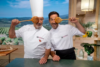 Karlos y Joseba Arguiñano, en 'Cocina abierta de Karlos Arguiñano'.