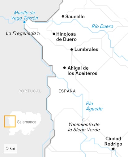 Mapa del Camino de Hierro de Salamanca, España. 